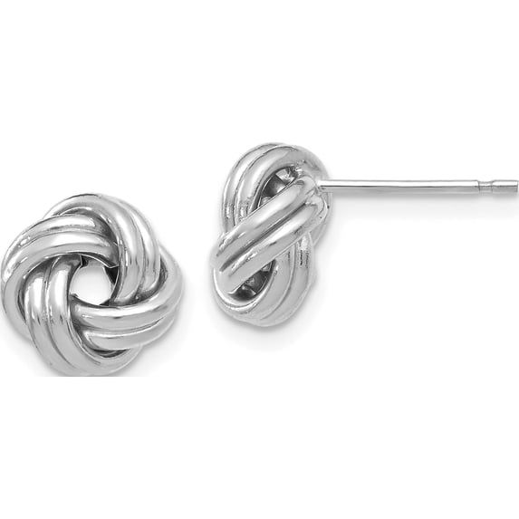 14k White Gold Polished Love Knot Post Earrings (9.5x9)