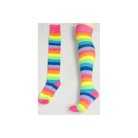 Angelina - Neon Rainbow Thigh high Socks - Walmart.com