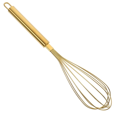 ACDANC Stainless Steel Golden Manual Egg Tool Beating Whisk Kitchen Utensil Handheld