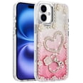 thumbnail image 3 of For iPhone 16 6.1 inch Pearls Epoxy Glitter Ornaments Design Chrome Edged Case - 9, 3 of 3