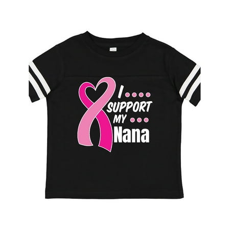 

Inktastic Breast Cancer Awareness I Support My Nana with Pink Ribbon Gift Toddler Boy or Toddler Girl T-Shirt