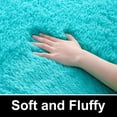 thumbnail image 5 of YJ.GWL Fluffy Area Rugs for Bedroom Soft Shaggy Rug for Living Room Nursery Indoor Plush Floor Carpet,3'x5',Blue, 5 of 7