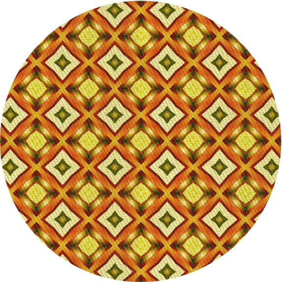 Ahgly Company Indoor Square Patterned Mahogany Brown Area Rugs, 3' Square