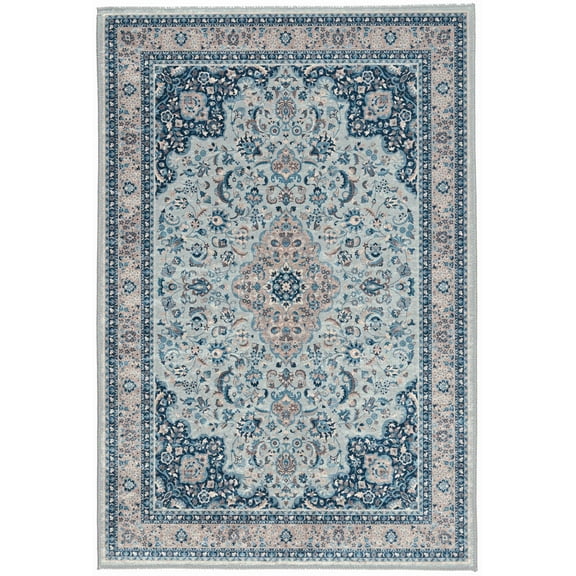 Emerald Paulson Cream & Blue 5' x 7' Area Rug
