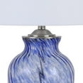 thumbnail image 4 of Table Lamp with Drum Shade and Glass Jar Base, White and Blue - Saltoro Sherpi, 4 of 5