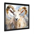thumbnail image 2 of Designart "Cubist Portrait of a Chamois I" Animals Framed Wall Art Decor - Modern White Goat Entryway Framed Wall Art Print, 2 of 6