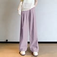 thumbnail image 7 of Women's Spring Satin Straight Leg Pants Loose Casual Comfort Fit, 7 of 7
