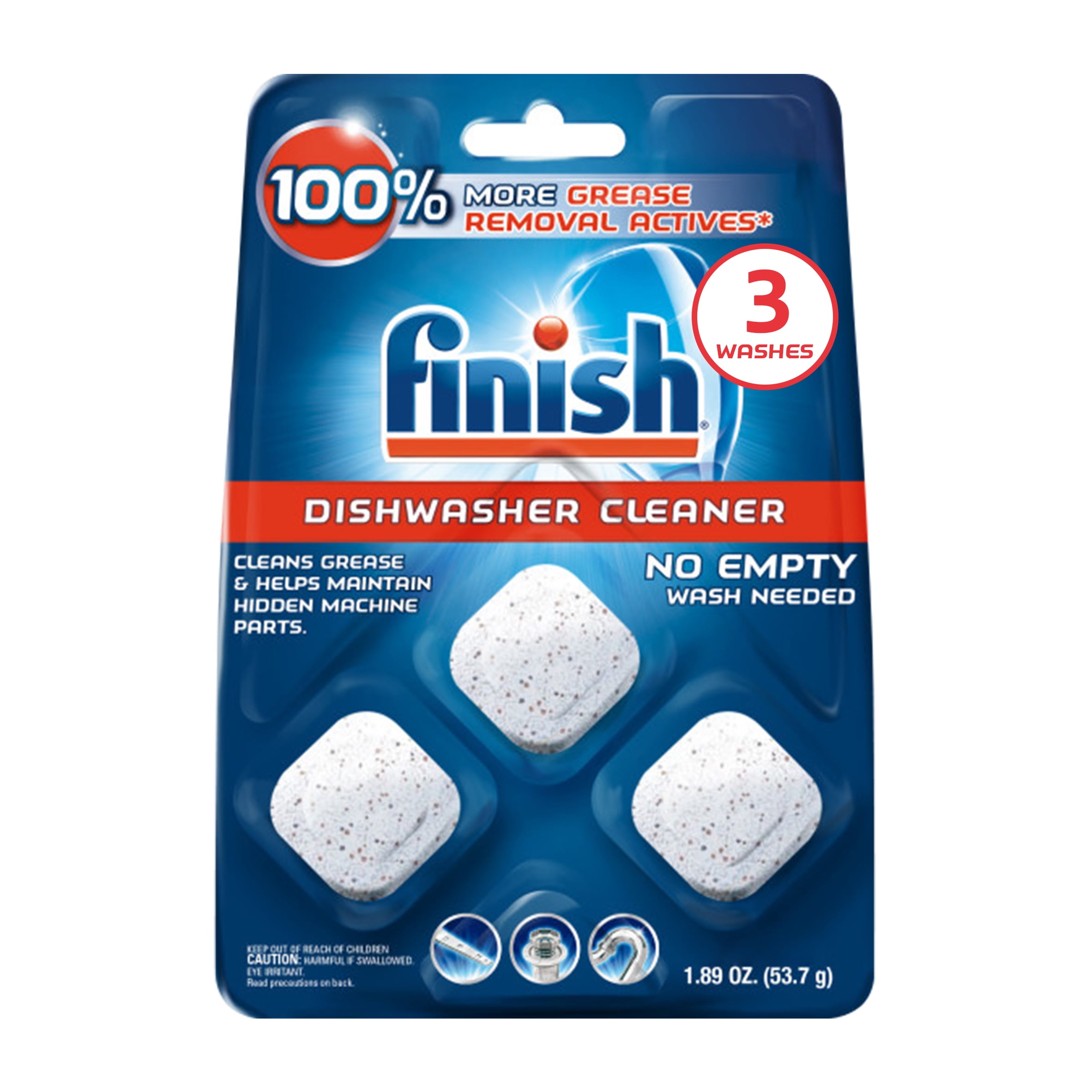 Finish InWash, 3ct, Dishwasher Cleaner Clean Hidden Grease and Grime