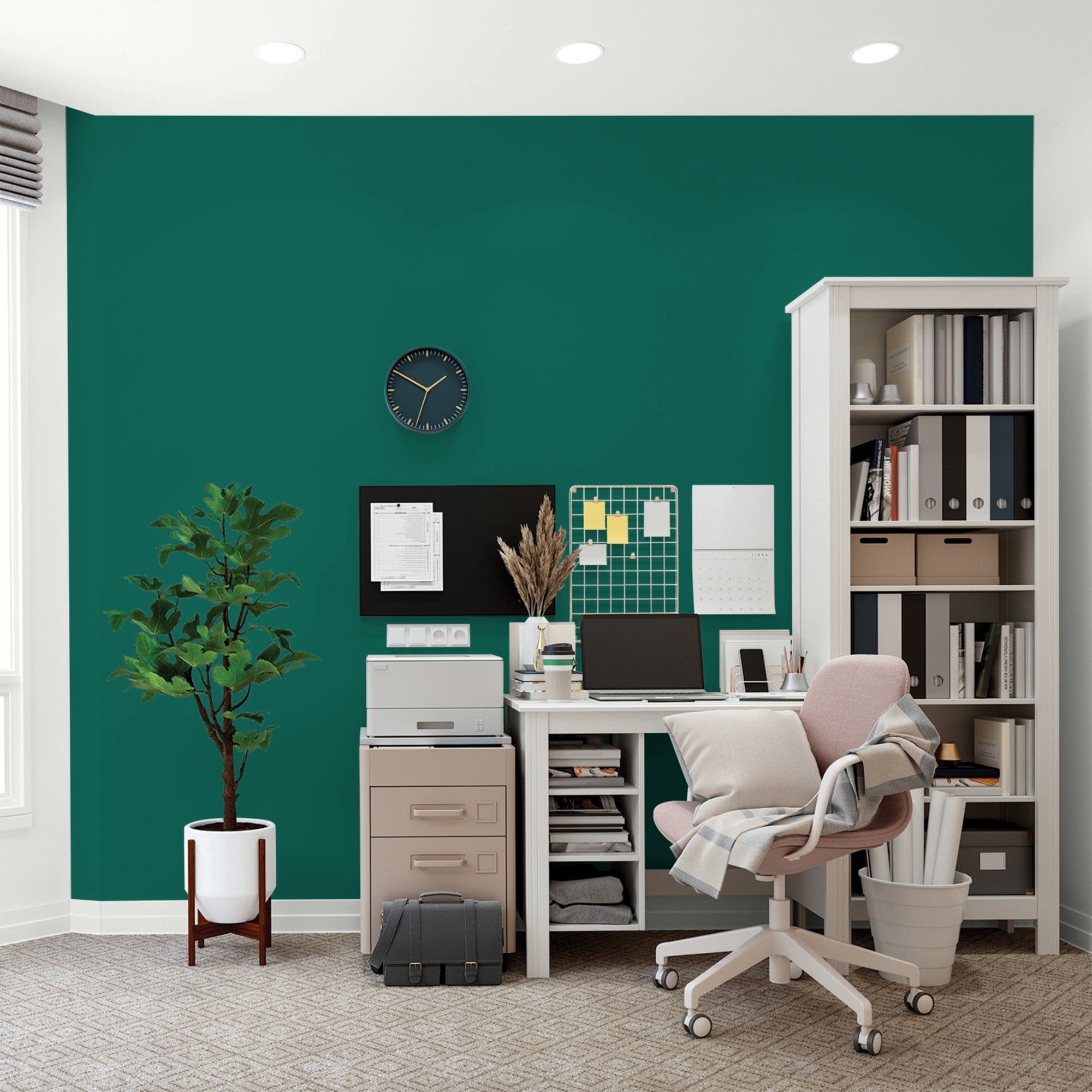 Glidden HEP Deep Veridian / Green, Flat Interior Paint with Primer, 1 Quart