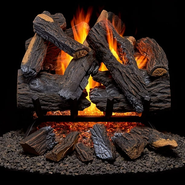 Duluth Forge Vented Natural Gas, 18 In Vent Free Natural Gas Fireplace Log Set