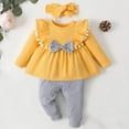 thumbnail image 2 of Auroural Children's Clothing Long Sleeve Kids Set Girl Clothes Size 9-12 Months Children's Solid Color Round Neck Long Sleeves Top And Trousers Two-piece Set For Kids, 2 of 8