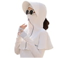 thumbnail image 2 of UTSJKR Unisex Full Coverage Sun Hood with Zip Closure for Spring Cycling Trip with Shoulder Flap for Run Breathable Cooling Silhouette UV Deflect White, 2 of 8