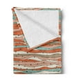 thumbnail image 2 of Abstract Soft Flannel Fleece Throw Blanket, Contemporary Pastel Tone Horizontal Waves Ornamented with Half Circular Spots, Cozy Plush for Indoor and Outdoor Use, 70" x 90", Multicolor, by Ambesonne, 2 of 5