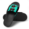 thumbnail image 4 of GZHJMY Stylish Slides for Women Men, Hip-hop artists with microphones on stage Soft Flexible Slip-on Sandals Slippers, 4 of 7