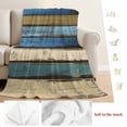 thumbnail image 5 of Farmhouse Blue Beige Blanket Soft Cozy Warm Throw Blanket for Couch, Plush Fuzzy Flannel Fleece Blankets for Sofa, Vintage Retro Wooden Bed Blankets Lightweight Gifts for Women, 30"x40", 5 of 9