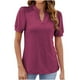 thumbnail image 1 of Blusas para las Mujeres Casual Manga Corta V-Cuello Suéter Color Sólido, Moda Poliéster/Spandex para el Hogar Y Diario, 1 of 8