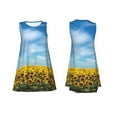 thumbnail image 7 of Naloa Blooming Sunflower Field Print Women's Summer Spring Casual Beach Sundress,Vacation Sleeveless Tank Crewneck Loose Dresses, 7 of 7