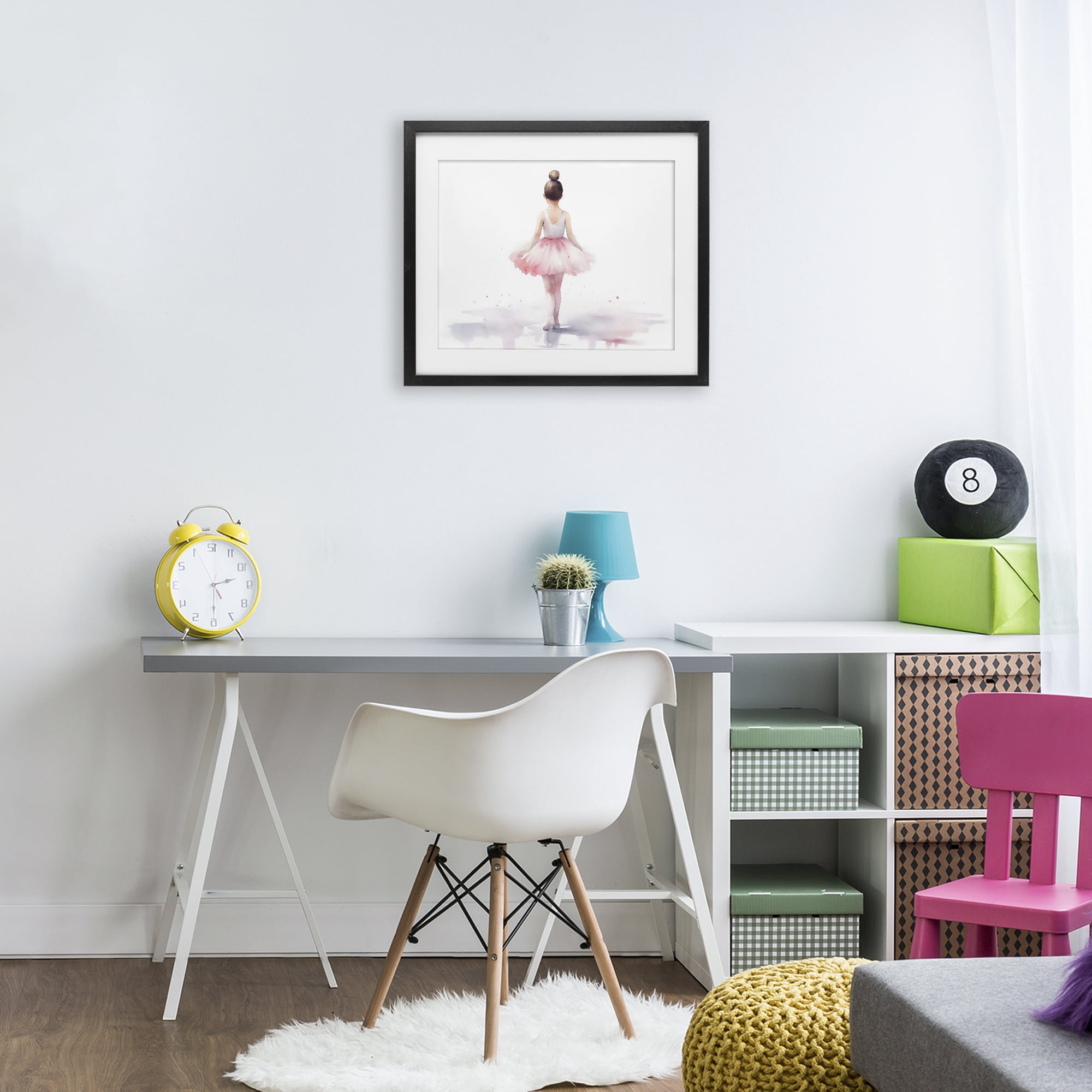 Stupell Industries Ballerina Facing Away Black Framed Print Under Glass, design by Creative Studio