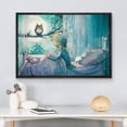 thumbnail image 3 of wall26 Framed Canvas Print Wall Art Girl in Bed Looks at Forest Owl in Moonlight Kids Wilderness Illustrations Modern Art Rustic Scenic Relax/Calm Zen for Living Room, Bedroom, Office - 16"x24&q, 3 of 5