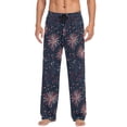 thumbnail image 7 of FORMRS Mens Pajama Pants with Pockets Cotton Sleepwear Lounge Bottoms Sizes S-2XL, Red and White Fireworks Pattern, 7 of 7