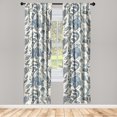 thumbnail image 3 of Ambesonne Ethnic Floral Curtains, Paisley Indigo Flower, Pair of 28"x84", Slate Blue and Pale Teal, 3 of 5