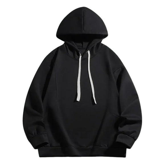 FDGIU Men's Sweatshirts Man Fashion Casual Comfy Solid Loose Hooded Pocket Sweatshirts Pullover Blouse Lightweight Fleece Hoodie