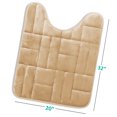 thumbnail image 2 of Clara Clark Bathroom Rugs, Velvet Memory Foam Bath Mat, Ultra Soft Non Slip and Absorbent - Tiled - Contour - Beige, 2 of 6