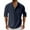 Navy, variant on Haoxianjian Compression Shirt Men Shirts For Teens Mens Fashion Solid Turndown Collar Half Cardigan Casual Top Shirt Button Tops Comfortable Sweatshirt For Men