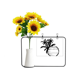thumbnail image 1 of Black Beach Coconut Tree Silhouette Tarjeta de bendición de jarrón de girasol artificial, 1 of 3