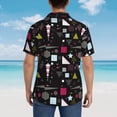 thumbnail image 6 of Balery Colorful Geometry Print Men's Hawaiian Shirts Short Sleeve Beach Shirt Relaxed Fit Vacation Button Down Shirts-, 6 of 9
