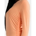 thumbnail image 4 of Athletic Works Women's and Women's Plus ButterCore Ruched Performance Tee with Long Sleeves, Sizes XS-4X, 4 of 5
