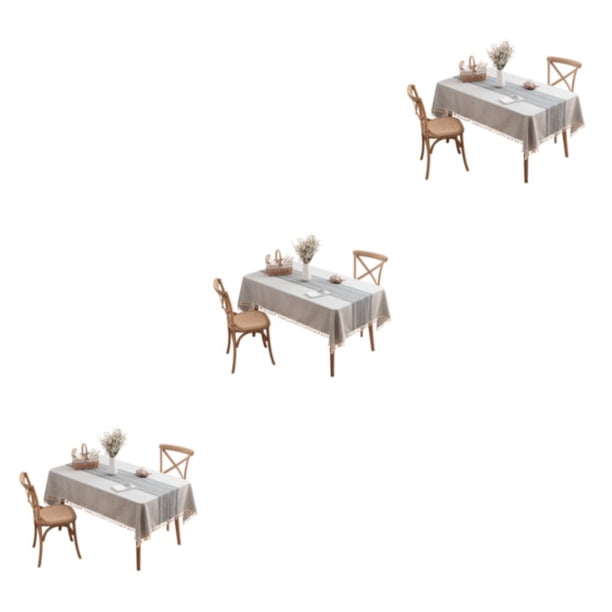 Mantel Rectangular elegante Bearachild para Mesas de comedor Decoración gris 135*160cm