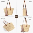 thumbnail image 4 of Bolsa de playa Trifabricy, grande, tejida en paja, para mujer, 4 of 8