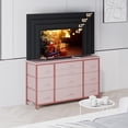 thumbnail image 4 of NEILA 10-Drawer Pink Wide Storage Dresser - Stylish 55-Inch TV Stand with Integrated Power Outlet and Durable Metal Frame for Bedroom and Living Room, 4 of 8