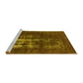 thumbnail image 2 of Ahgly Company Machine Washable Indoor Round Oriental Yellow Industrial Area Rugs, 6' Round, 2 of 4