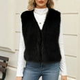 thumbnail image 6 of ClodeEU Women's Winter Warm Sleeveless Vest ,Cozy Short Loose Faux Fur Waistcoat Jacket Black,Womens Plus S, 6 of 6
