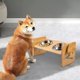thumbnail image 5 of Estante de alimentación para perros y gatos de altura ajustable de madera de bambú, estante para cuencos para gatos, comedero para mascotas, estante de comedor de acero inoxidable antipunta, 5 of 5