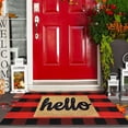 thumbnail image 5 of AllWays Plaza Cotton Buffalo Plaid Rug 27.5"x43" Black and Red Checked Rug Washable Doormats Indoor Outdoor Rugs for Layered Front Door Mats, Porch, Kitchen, Farmhouse, Entryway, 5 of 17