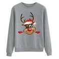 thumbnail image 3 of Chandail en Molleton de Noël pour Femmes, Cardigan Chaud à Col Rond, Pull Imprimé de Vacances, Fermeture Mi-Longue, Veste de Mode à Capuche, Manches Longues, Pull de Noël, 3 of 6