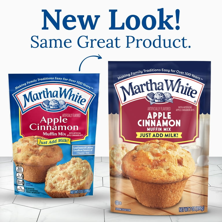 Quick Martha White Apple Cinnamon Muffin Mix, 7 Oz Bag