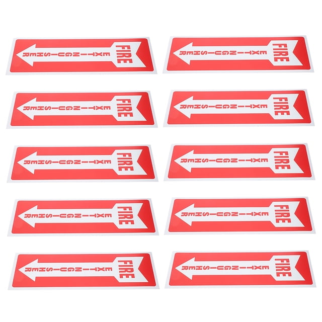 Mobutofu 10Pcs Fire Extinguisher Sign Decals Self Adhesive Multi Color for Restaurant Safety Use