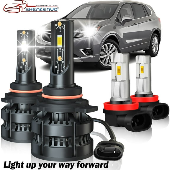 Fit for Buick Envision 2016-2020 9012 H11 LED Headlight Hi/Lo Fog Lights Bulbs White 6000K 20000LM 4PCS