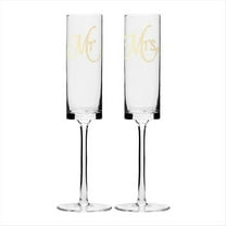 Mr&Mrs Crystal Champagne Flutes Set of 2,Bride & Groom Toasting Glass,Modern&Elegant, Gift for Wedding,Anniversary,2* champagne flutes