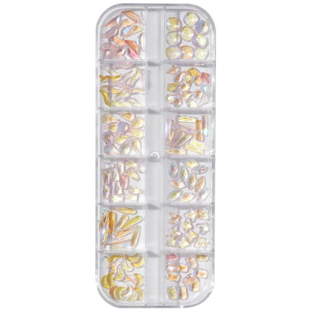 1 Box Nail Art Kit Stunning Aurora Rhinestone Create Stylish Nail Looks Flat Bottom Manicure Art Accessories