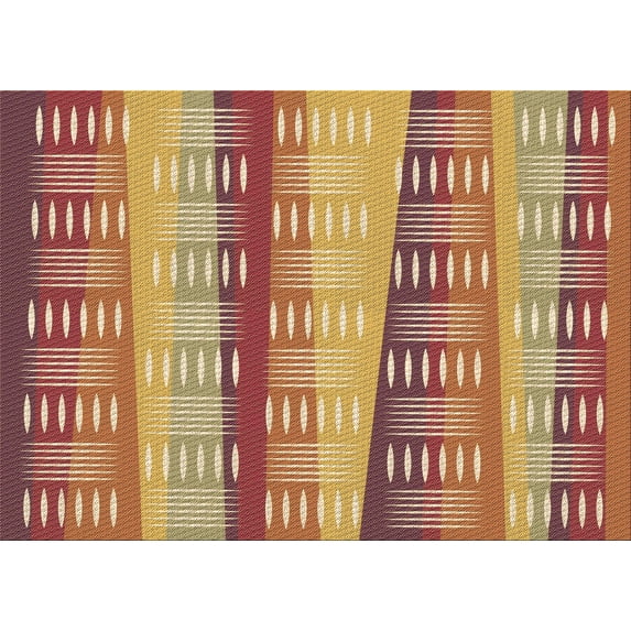 Ahgly Company Indoor Rectangle Patterned Yellow Orange Area Rugs, 2' x 5'