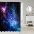 thumbnail image 2 of Manfei Purple Blue Celestial Nebula Shower Curtain 72Wx72L,Sparkling Stars Print Bathroom Curtain, 2 of 5