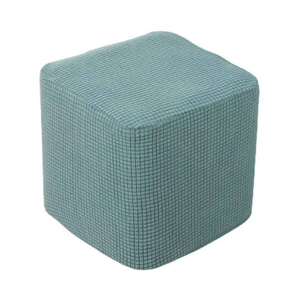 Funda de poliéster para taburete otomano de 25 a 33 cm, protector suave para muebles de sala de estar verde matcha