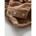 thumbnail image 7 of Baby Girl Clothes Print Tops + Suspender Romper Dress + Headband Outfit Set Brown 6-9 Months, 7 of 7