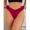Burgundy, variant on Burgundy Lace Bow Front Thong Panty With Floral Sheer Trim