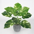thumbnail image 3 of 9 Heads Artificial Rohdea japonica Plant Green/White Dot White Dot, 3 of 6